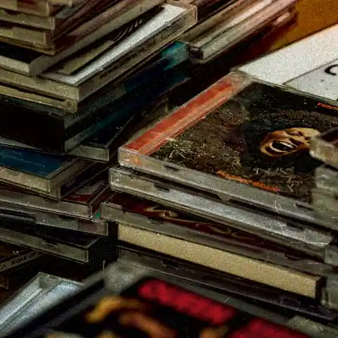 Stacks of cds in their cases